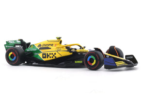 2024 McLaren MCL38 No.4 Lando Norris Senna Tribute 1:43 Bburago Formula 1 diecast scale model car