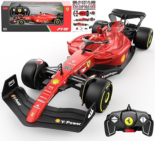 Rastar Authentic Licensed Ferrari F1 75 RC Car - Detailed Design, 2.4GHz Control | Color :  1:18 Ferrari F1 75