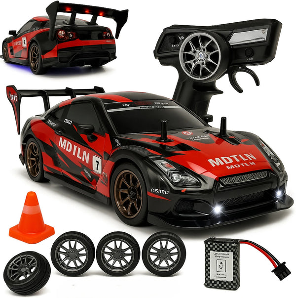 High Speed Drift Remote Control Car – 25 km/h, 4X4, LED Lights, 2.4G | 1:16