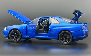 Nissan Skyline GT-R R34 Super Model diecast scale model car miniature - Big Size