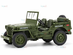 Jeep Willys 1/4 Ton Top Down 1:18 Welly diecast Scale Model car - Big Size