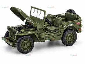 Jeep Willys 1/4 Ton Top Down 1:18 Welly diecast Scale Model car - Big Size