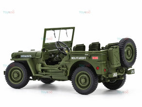 Jeep Willys 1/4 Ton Top Down 1:18 Welly diecast Scale Model car - Big Size